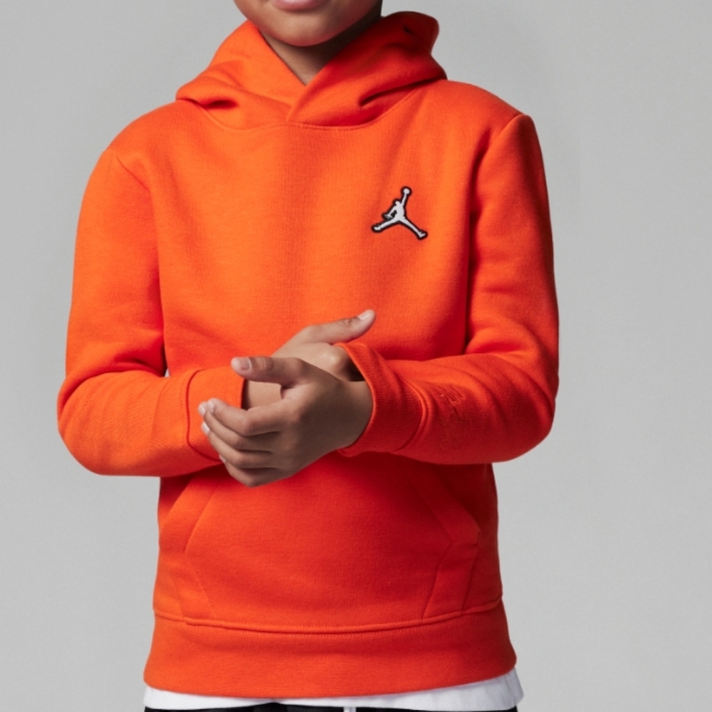 NWOT! Kids Jordan Fleece Pullover In Orange 7